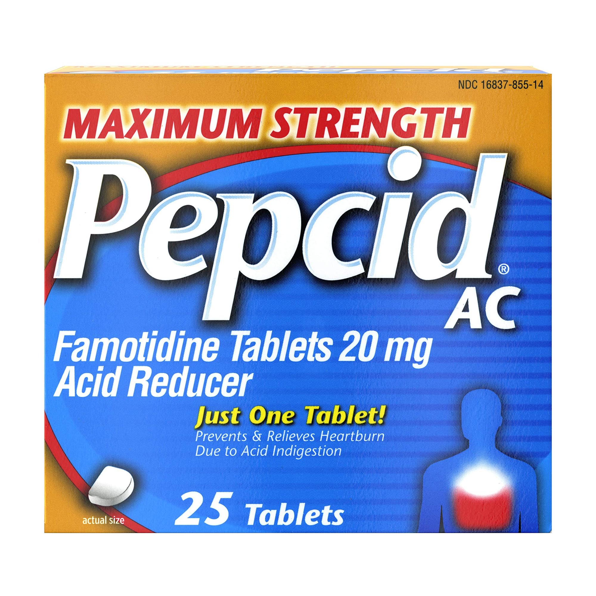 Pepcid® AC Famotidine 20 mg Acid Reducer Tablets Maximum Strength