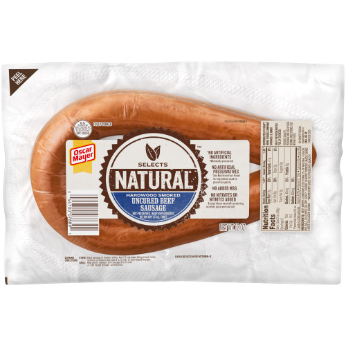 Oscar Mayer Selects Natural Uncured Beef Sausage 12 oz Pack
