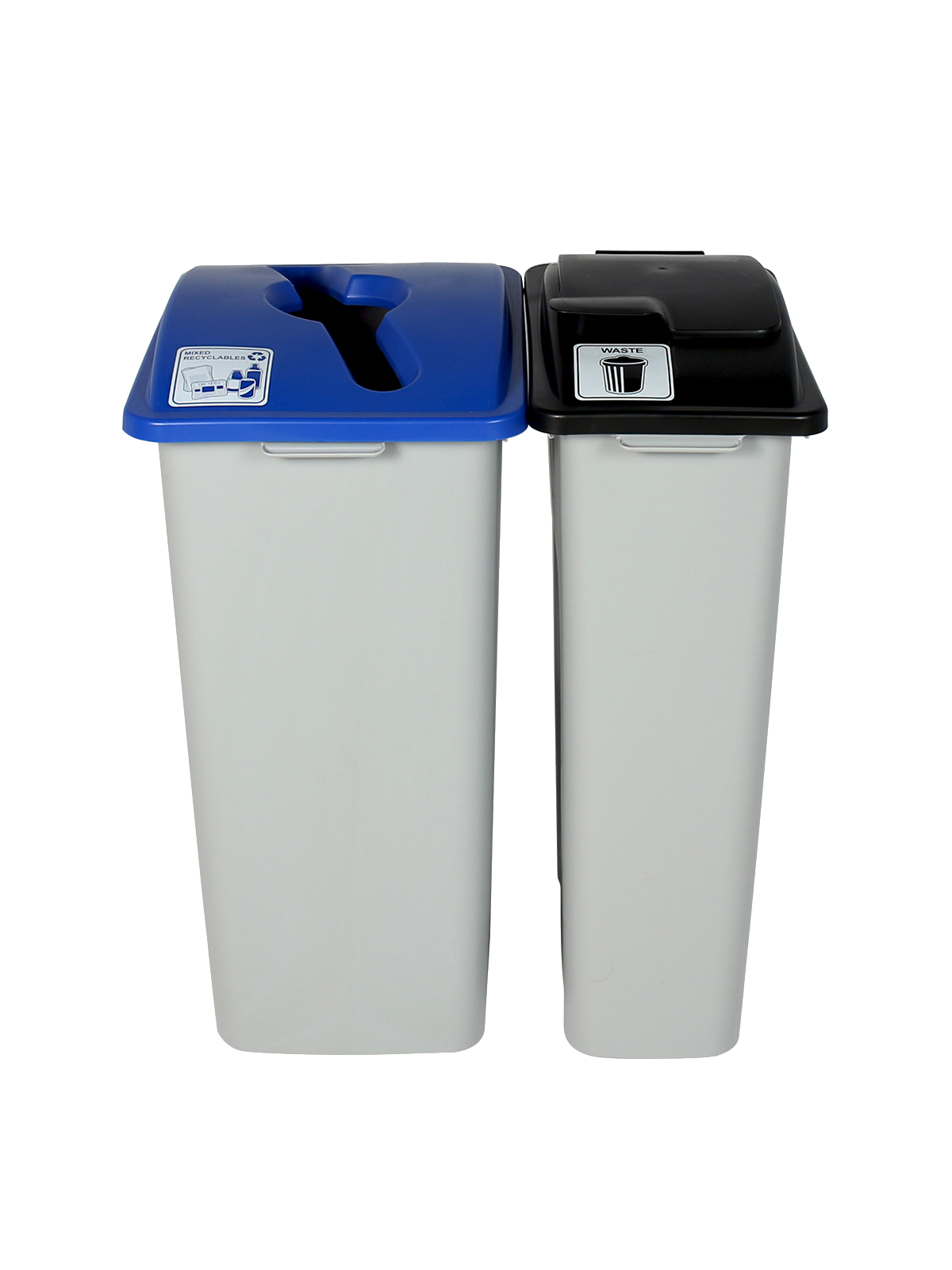 WASTE WATCHER – Double – Kit – Xl – Mixed Recyclables-Waste – Mixed-Solid Lift – Grey-Blue-Black