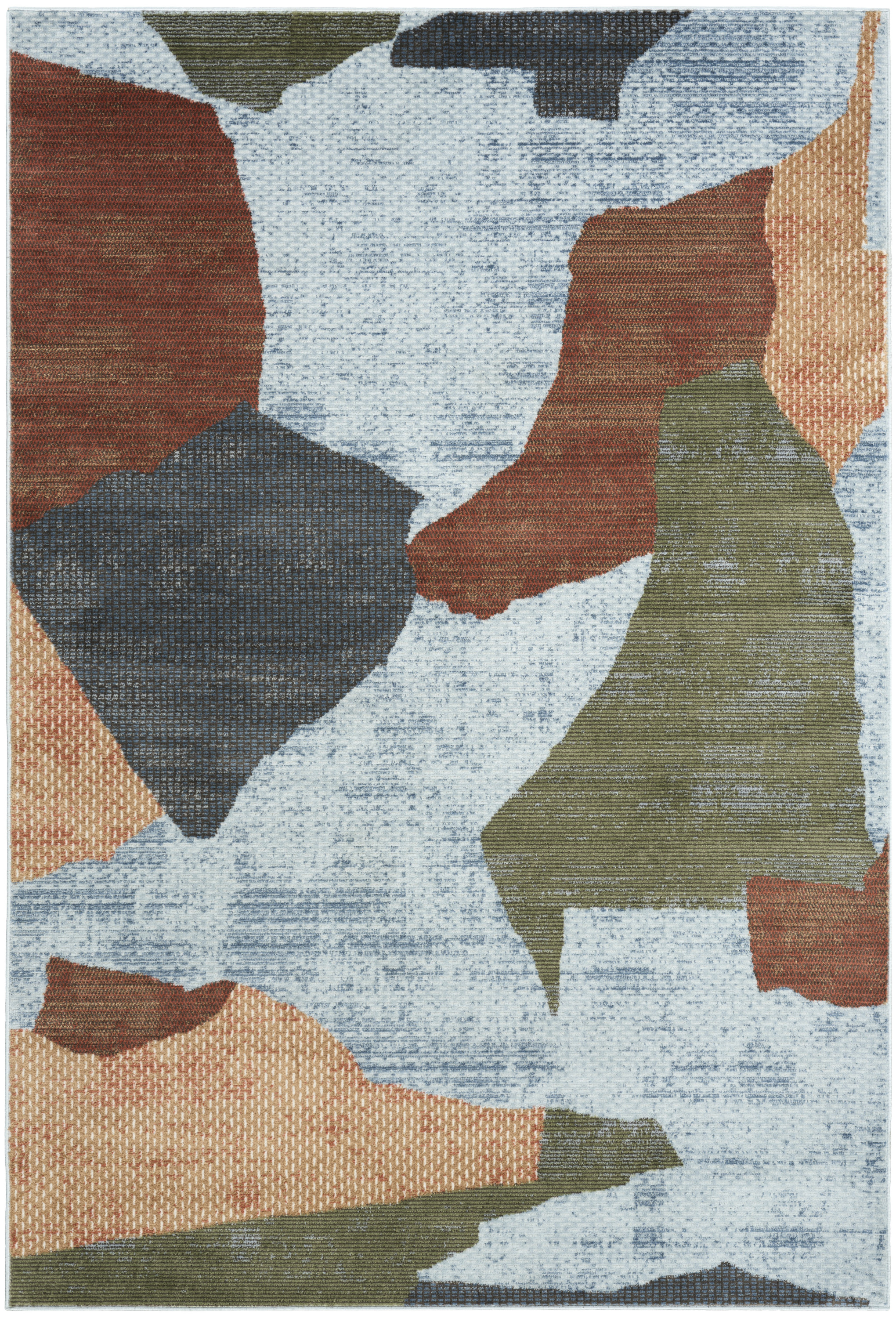 Nourison Nordic 5' x 7' Blue Multicolor Modern Indoor Rug