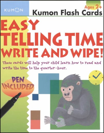 Kumon Easy Telling Time Write & Wipe Flashcards