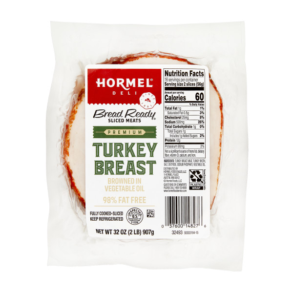 BREAD READY(r) Turkey, Browned, Premium, 1 oz slices, 6/2 lb . C1CB - Front Center Inner Pack (Hi Res)