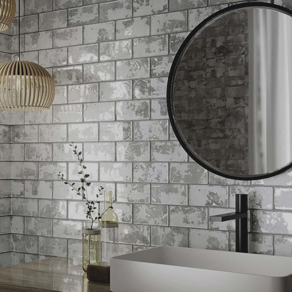 Biarritz Grey 3 in. x 6 in. Ceramic Wall Tile