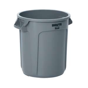 Rubbermaid Commercial, VENTED BRUTE, 10 gal, Resin, Gray, Round, Receptacle