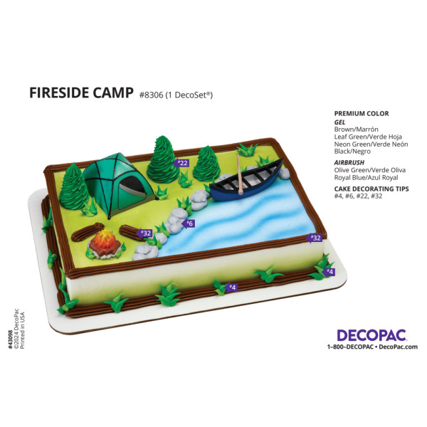 Fireside Camp Cake Decorating Instruction Card