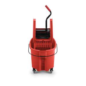 Rubbermaid Commercial, WaveBrake, 35qt, Mop Bucket w/ Sidepress Wringer, Red