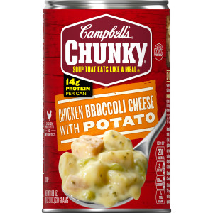 Campbell’s® Chunky® Soup, Chicken Broccoli Cheese Soup, 18.8 Oz Can (Case of 12)