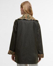 Barbour FARM Rio Maria-Clara Waxed Jacket Fern/Green Heart Print