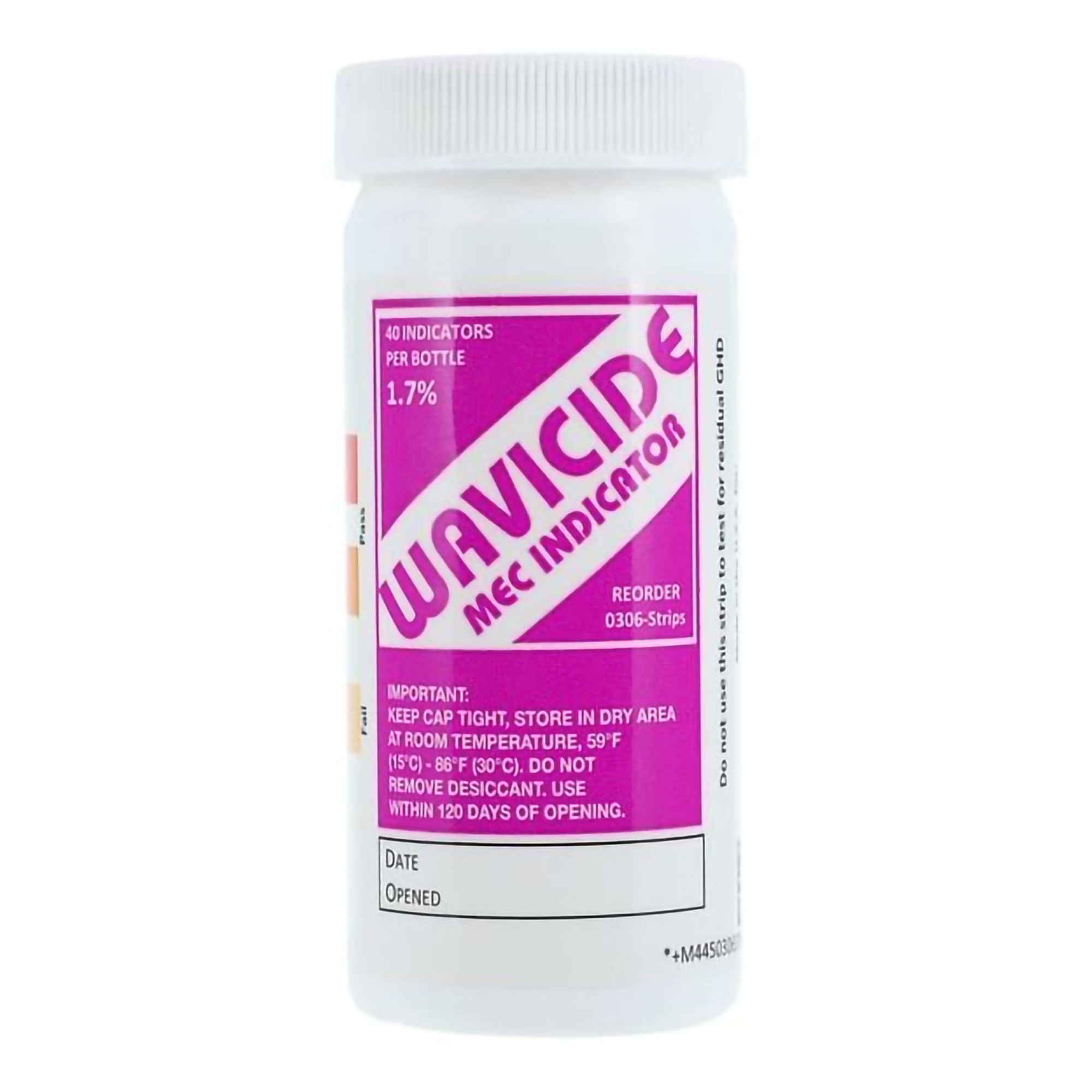Glutaraldehyde Concentration Indicator Wavicide-01® RTU Pad 40 Test Strips Bottle Single Use