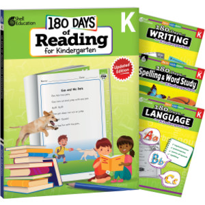 180 Days&trade; Phonics, High-Frequency Words, Reading 2nd Edition, and Printing, Kindergarten, 4-Book Set