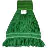 Hillyard, Antimicrobial Blend Looped-End Wet Mop Head with 5" Headband, Medium, Green