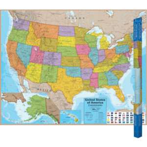 Blue Ocean Series USA Laminated Wall Map, 38" x 48"