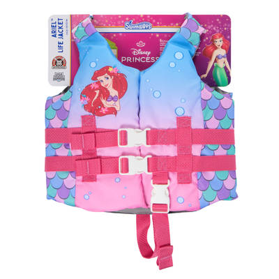 SwimWays Disney Princess Swim Trainer Life Jacket, US Coast Guard Approved Life Vest Kids Swim Vest, Pool Floats & Life Jackets for Kids 33-55 lbs, Ariel