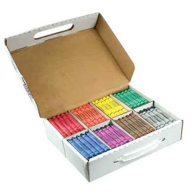 Prang Bulk Crayons Master Pack, 8 Assorted Colors, Large Size, 200 Count