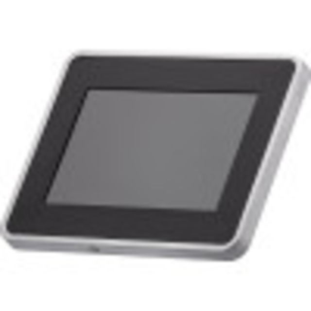 Locking tablet holder for secure use in public spaces.