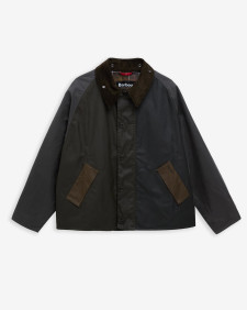 Patchwork Transport Waxed Jacket Sage Multi