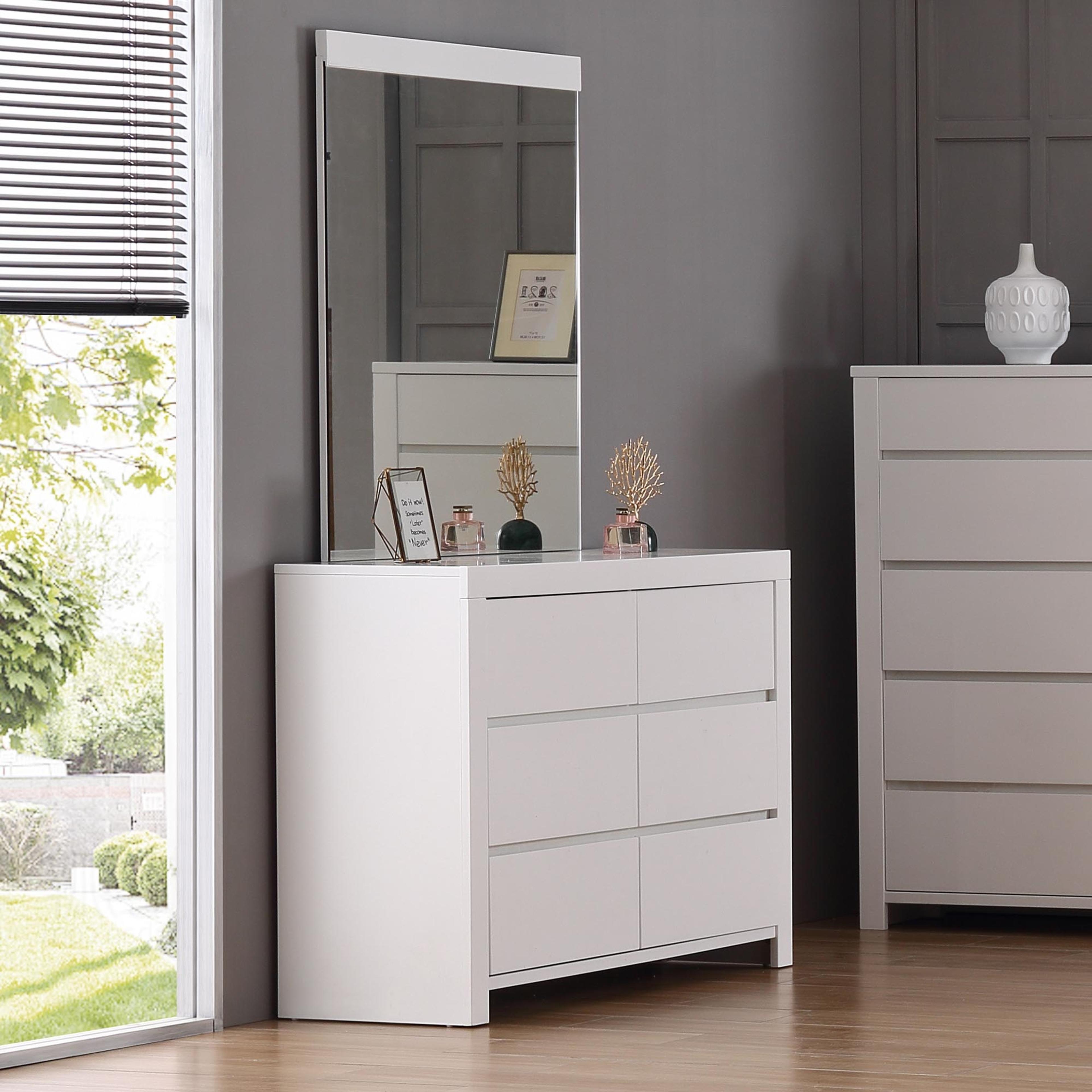 Lifestyle image of the Lugano Dresser (6 Drawer), Ivory White from Forty Winks