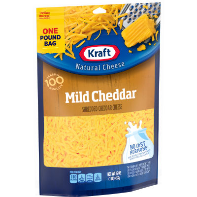 Kraft Mild Cheddar Shredded Natural Cheese 16oz Bag