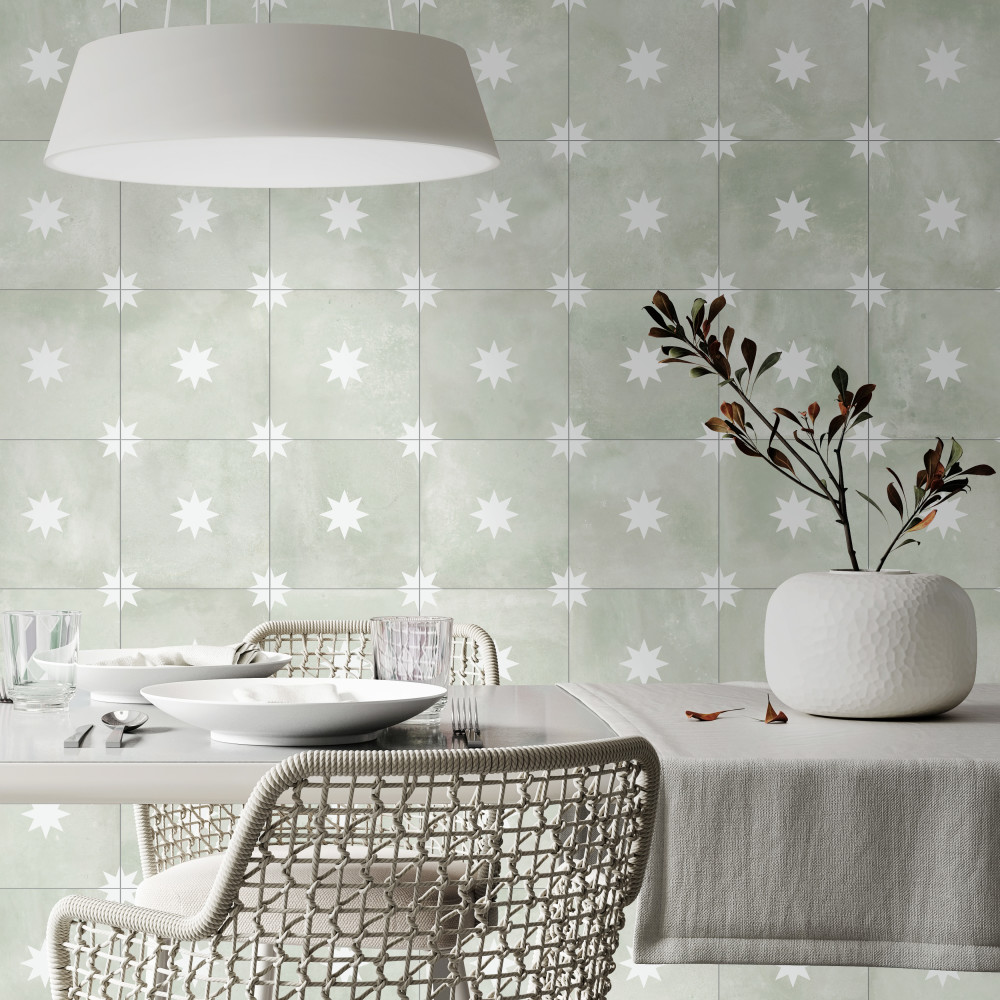 Starlight Sage 17-3/8 in. x 17-3/8 in. Porcelain Floor and Wall Tile