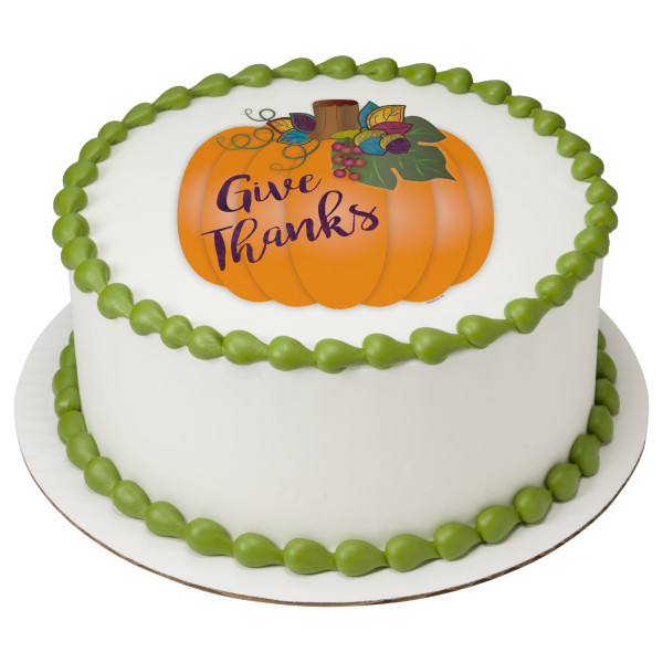 Give Thanks Pumpkin PhotoCake® Edible Image®