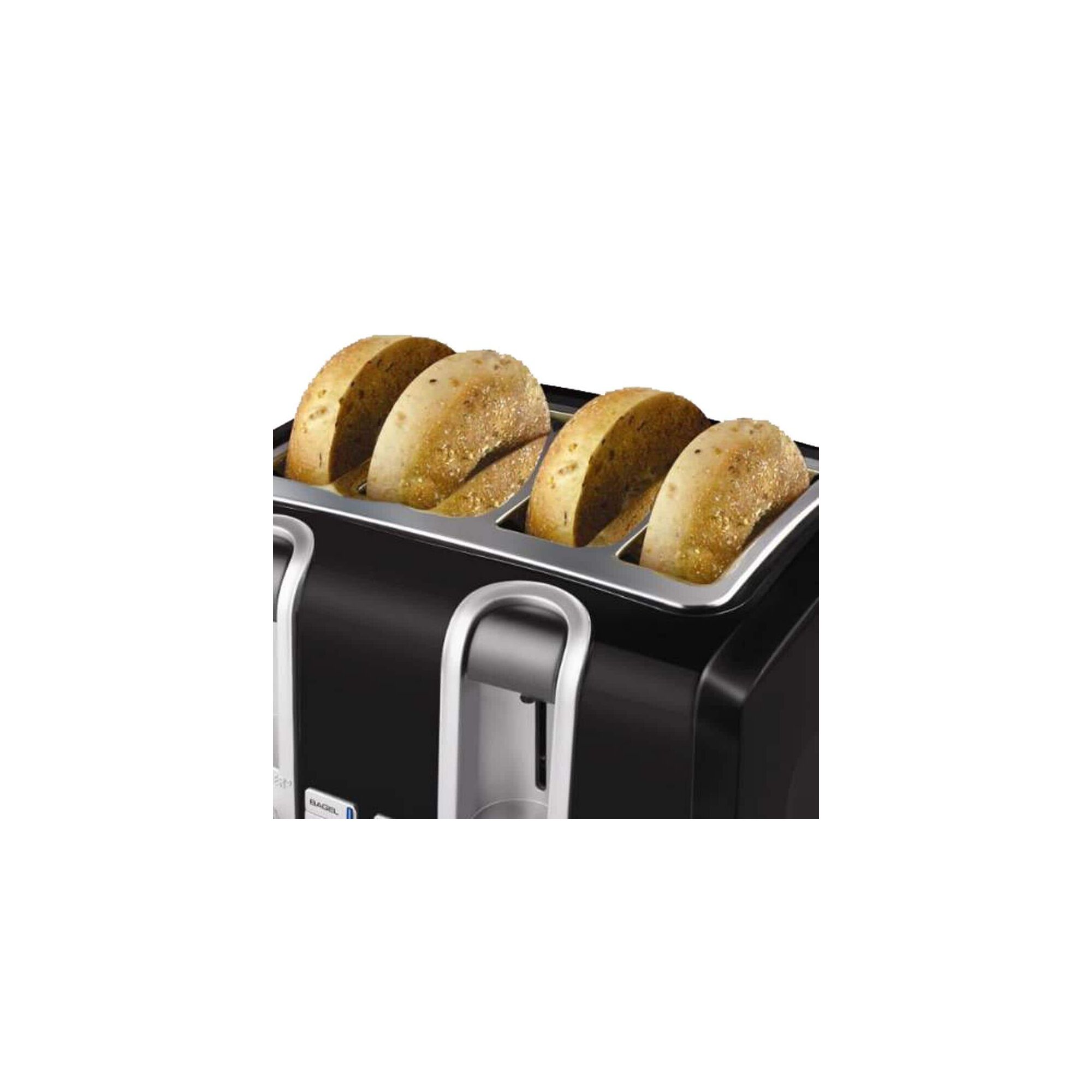 4-Slice Toaster with bagels.