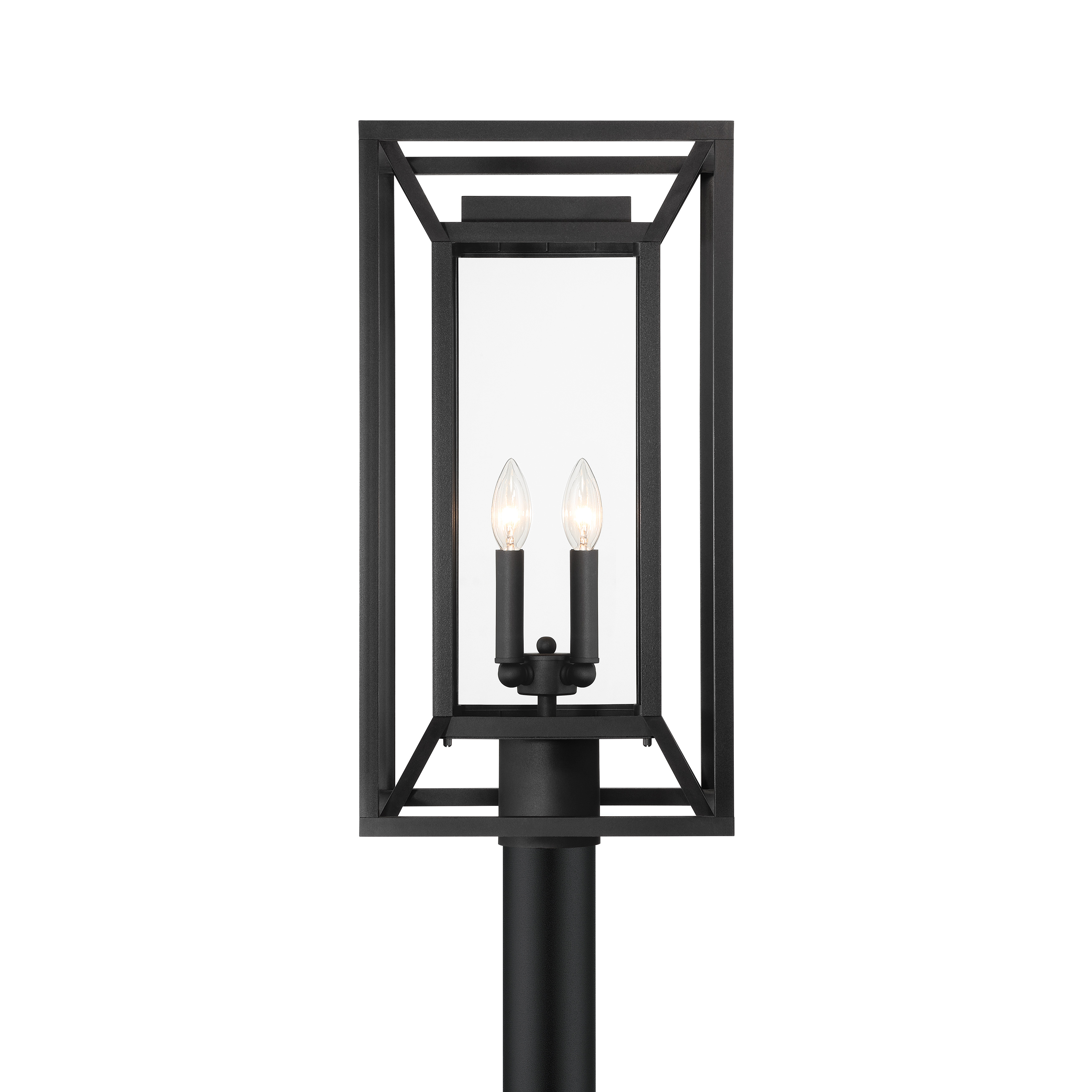 4 Light Post Mount in Sand Coal with Clear Glass - alternate view
