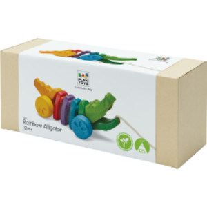 Rainbow Dancing Alligator Wooden Pull Toy