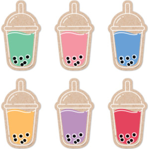 Krafty Pop! Boba Cups 6" Designer Cut-Outs, Pack of 36