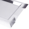 Large rectangular stainless steel serving tray