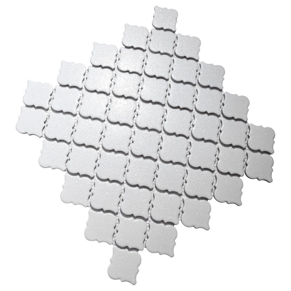 Hudson Tangier Crystalline White 12-3/8 in. x 12-3/8 in. Porcelain Mosaic Tile