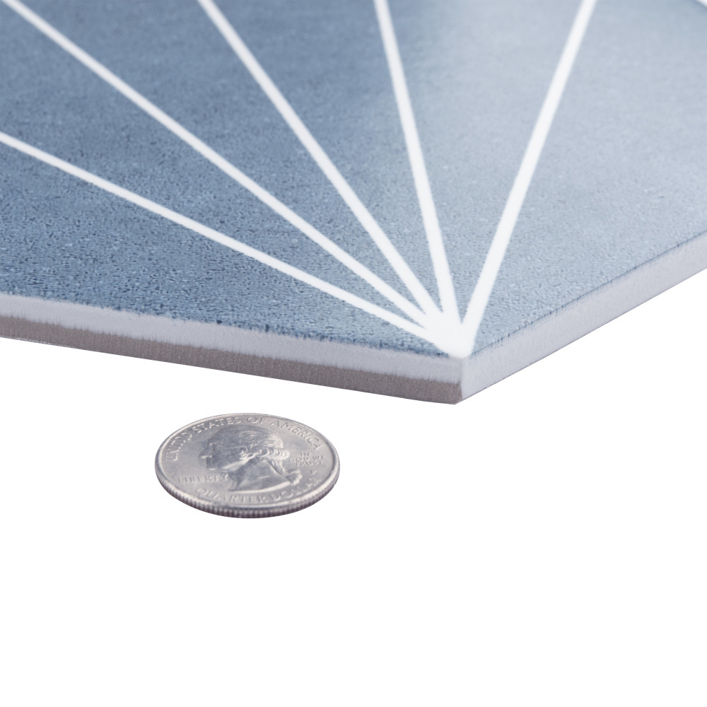 Aster Hex Azul 8-5/8 in. x 9-7/8 in. Porcelain Floor and Wall Tile