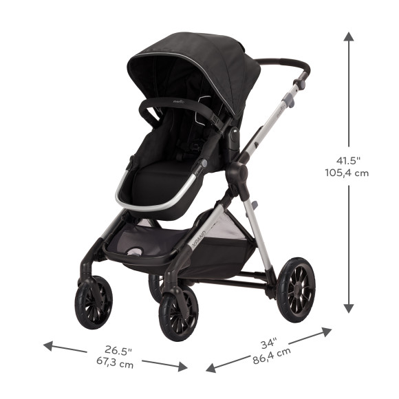 Pivot Xpand Modular Stroller dimensions diagram