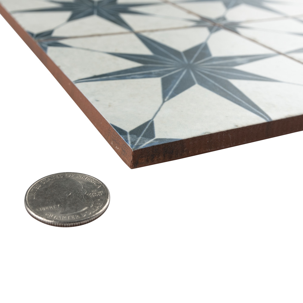 Harmonia Kings Star Blue 13 in. x 13 in. Ceramic Floor and Wall Tile