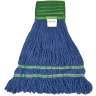 Hillyard, Antimicrobial Blend Looped-End Wet Mop Head with 5" Headband, Medium, Blue