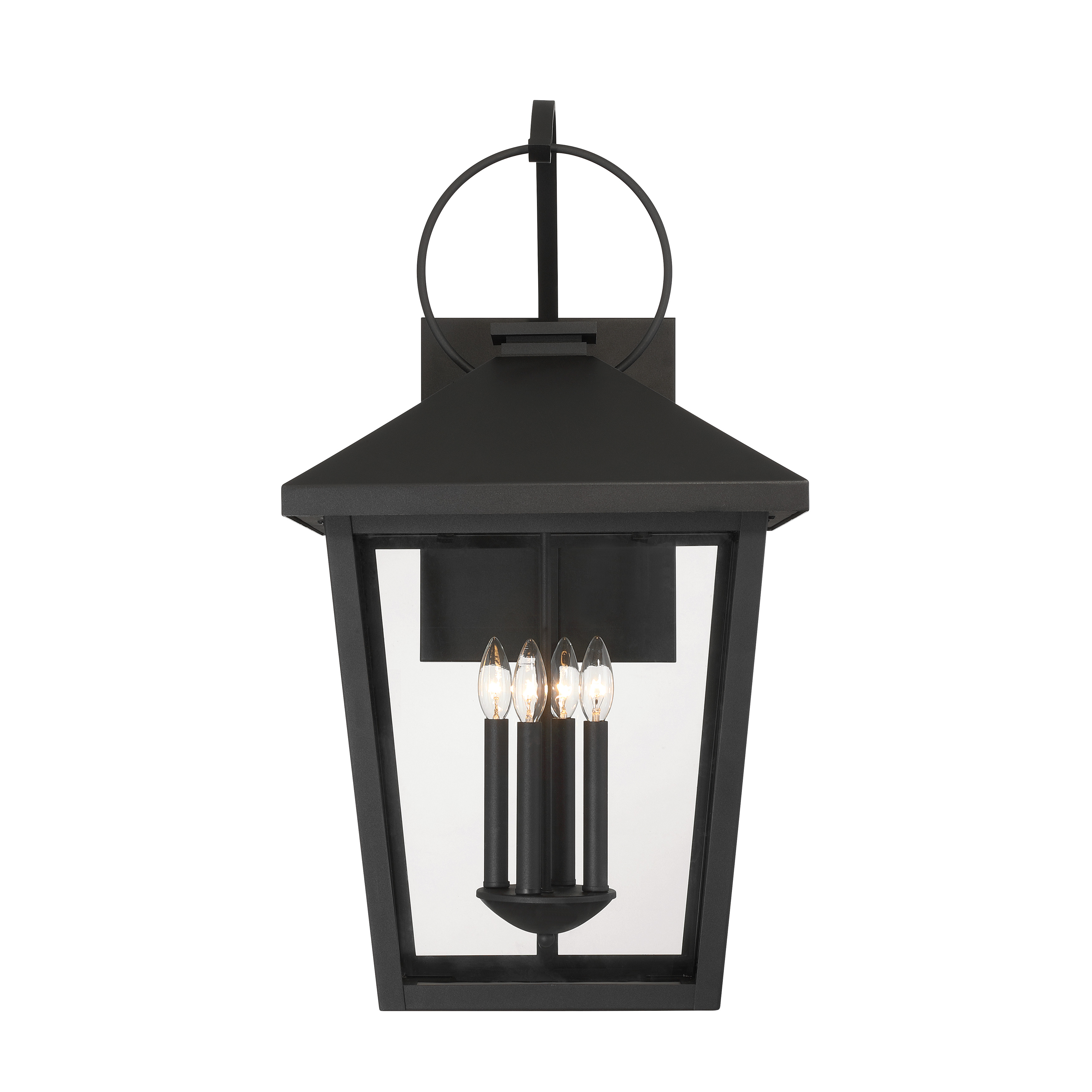 4-Light Outdoor Wall Sconce - Sand Coal Black with Clear Glass - alternate view