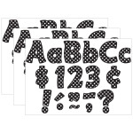 Teacher Created Resources&reg; Black Polka Dots Funtastic Font 4" Letters Combo Pack, 208 Pieces Per Pack, 3 Packs TCR5346-3