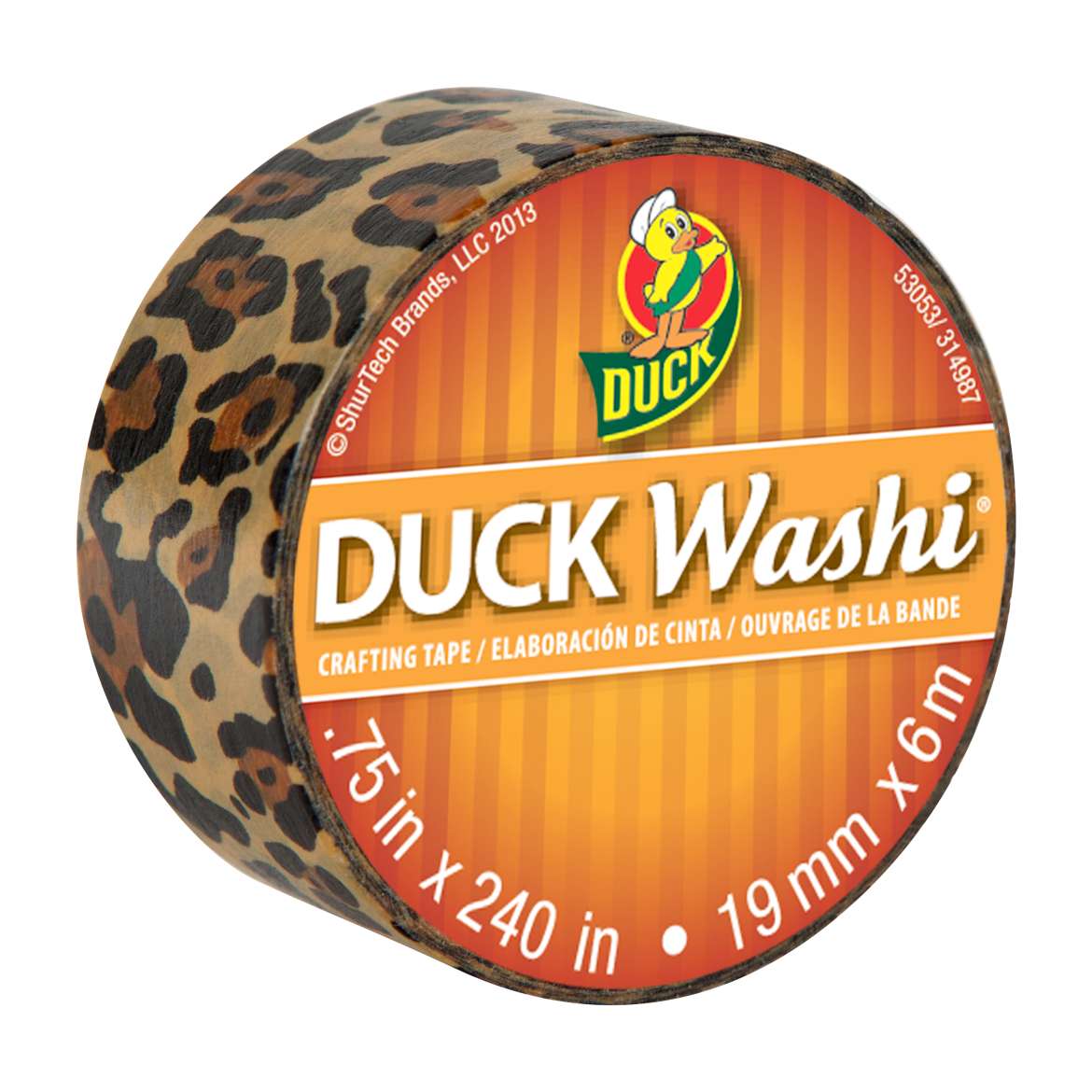 Duck Washi® Crafting Tape - Wild Leopard, .75 in. x 240 in. Image