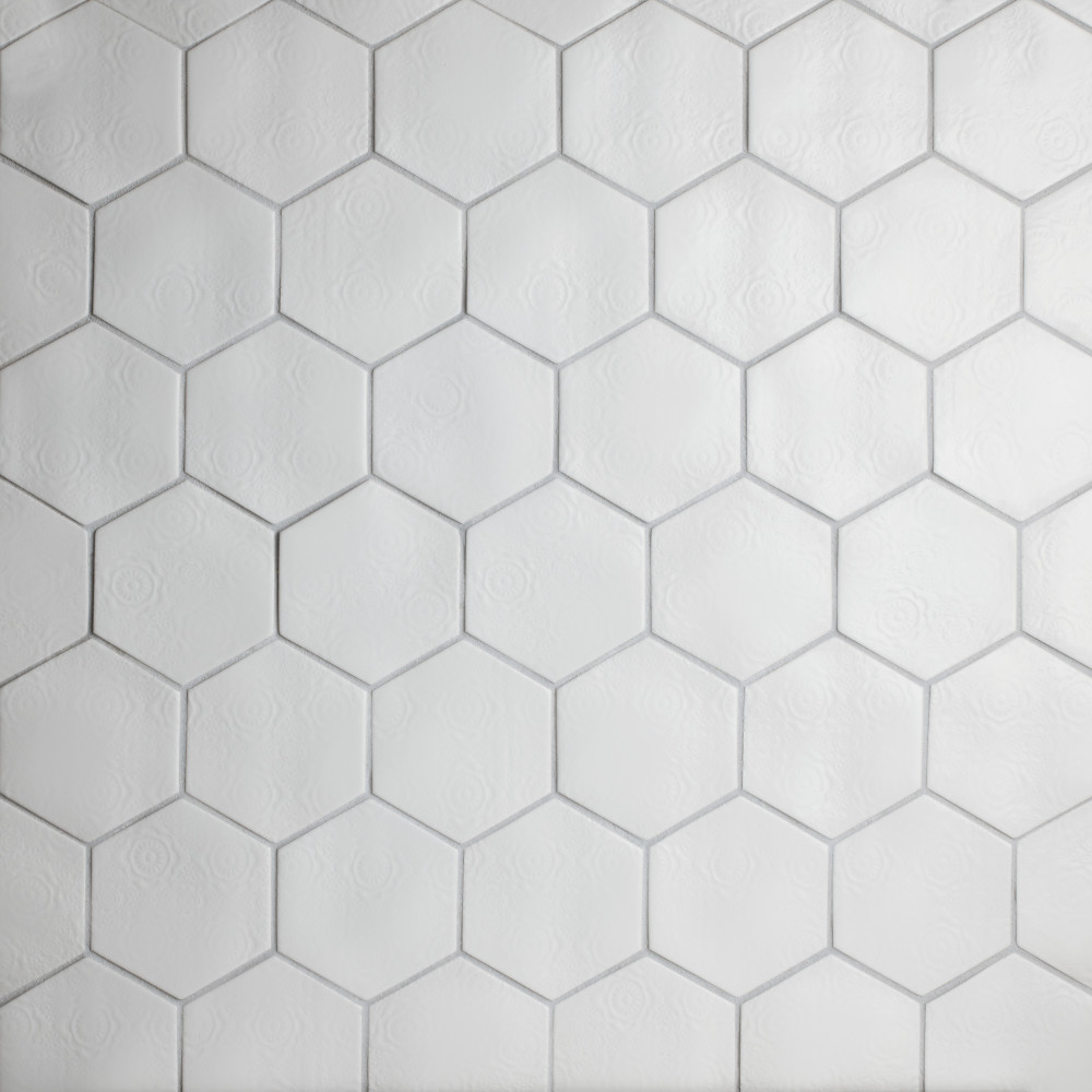 Caprice Bianco 4.38x5 Hexagon Porcelain Wall Only Digital Pattern