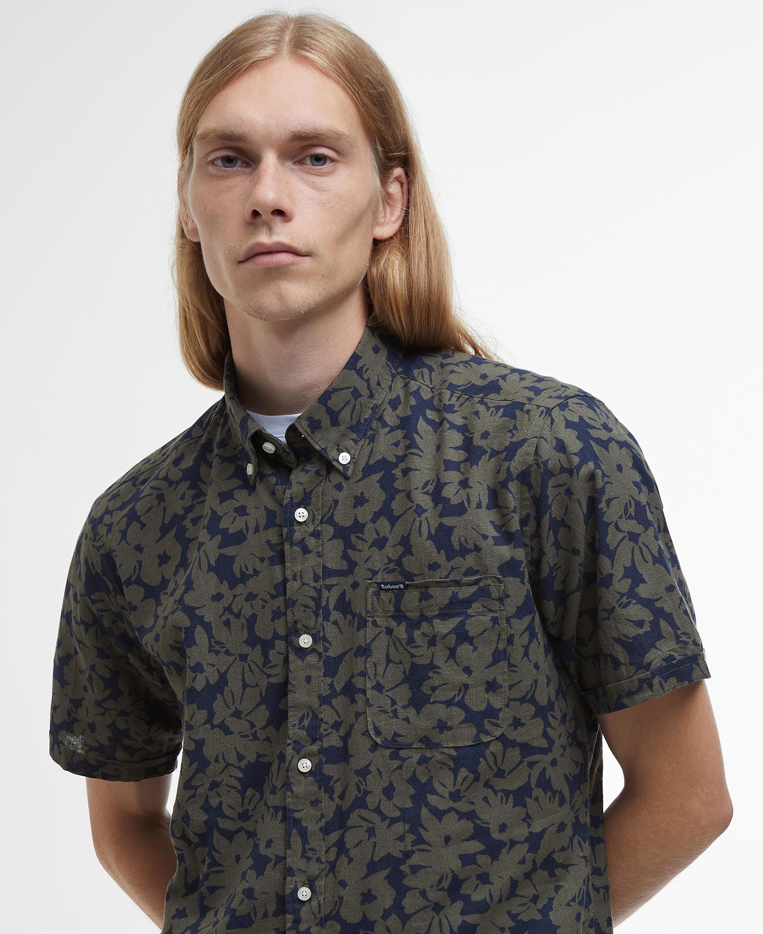 Camicia Sidmouth a maniche corte leggermente aderente con stampa image number 3