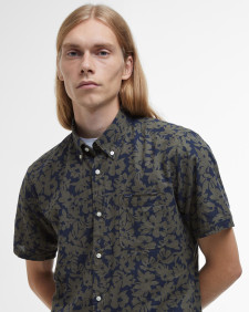 Camicia Sidmouth a maniche corte leggermente aderente con stampa 