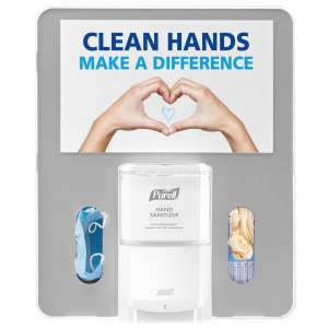 Gojo, PURELL, MESSENGER™,  Floor Stand Hygiene Bracket accessory attachment for the MESSENGER™ Stand, Stainless Steel