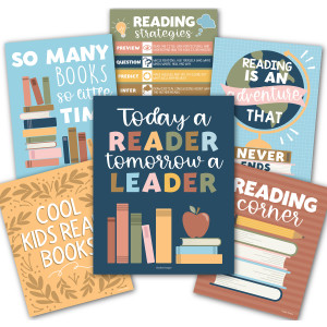Colorful Pastel Reading Posters For Classroom Library Decor, Set of 6