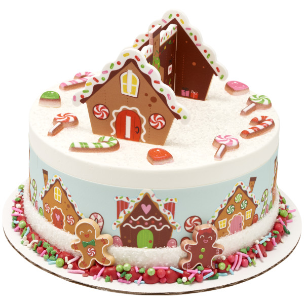 Gingerbread Village PhotoCake® Edible Image® Strips