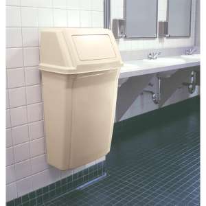 Rubbermaid Commercial, Profile Wall Mount, 15 gal, Resin, Beige, Rectangle, Receptacle