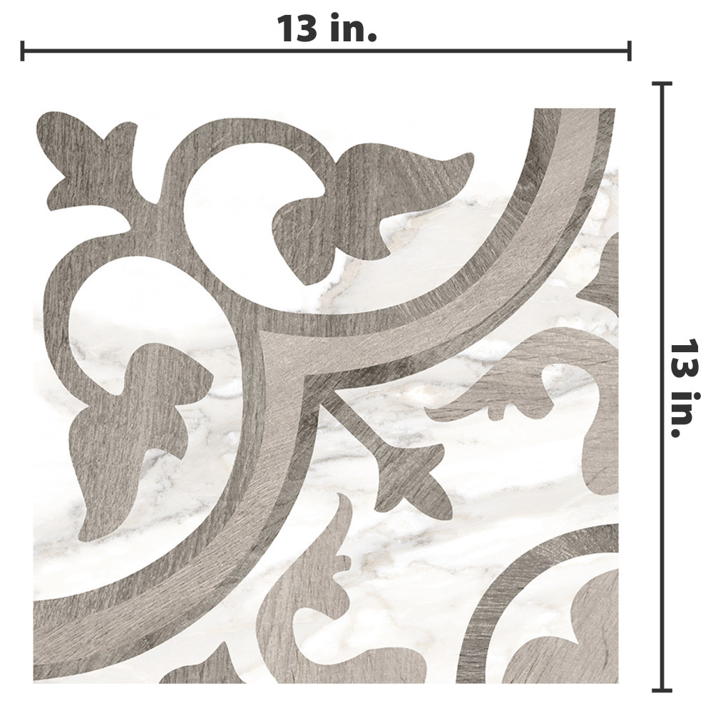 Ella Hill Amberes Grey-Bone 13 in. x 13 in. Ceramic Floor and Wall Tile