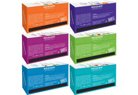 Top of boxes  for Mixed Case of Bigelow Benefit Teas - 6 boxes