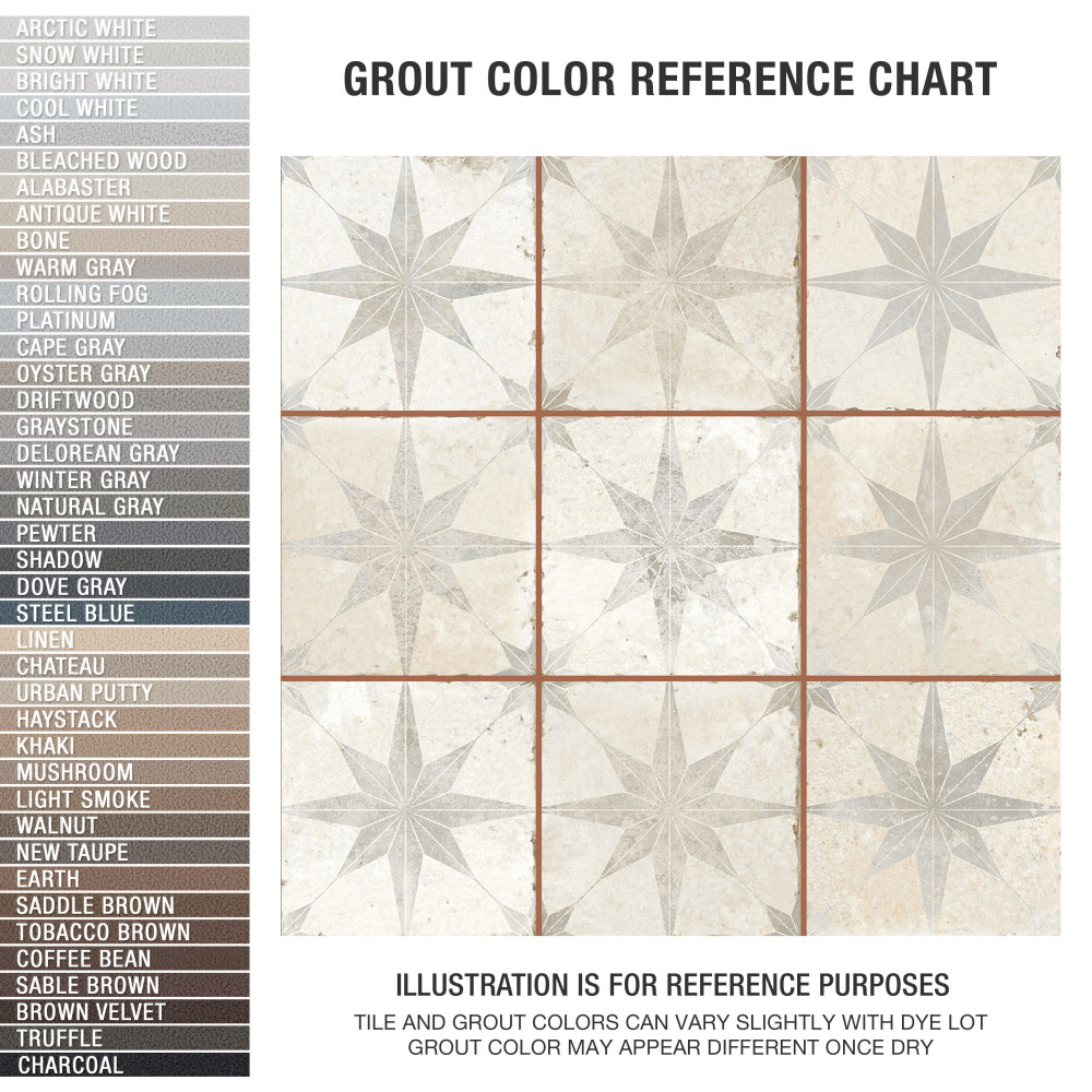 Harmonia Kings Star White 13 in. x 13 in. Ceramic Floor and Wall Tile