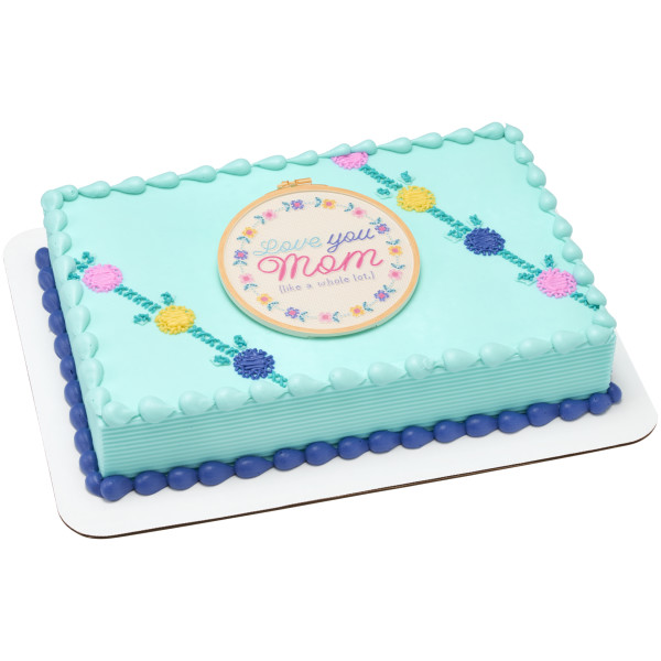 Love You Mom Cross-Stitch Easel Back Layon