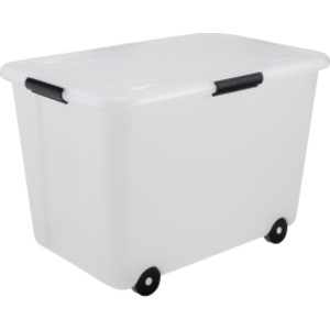 Rolling Storage Box, 15 Gallon, Clear