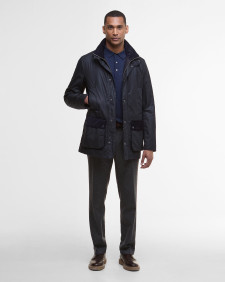 Wachsjacke Modern Border Navy
